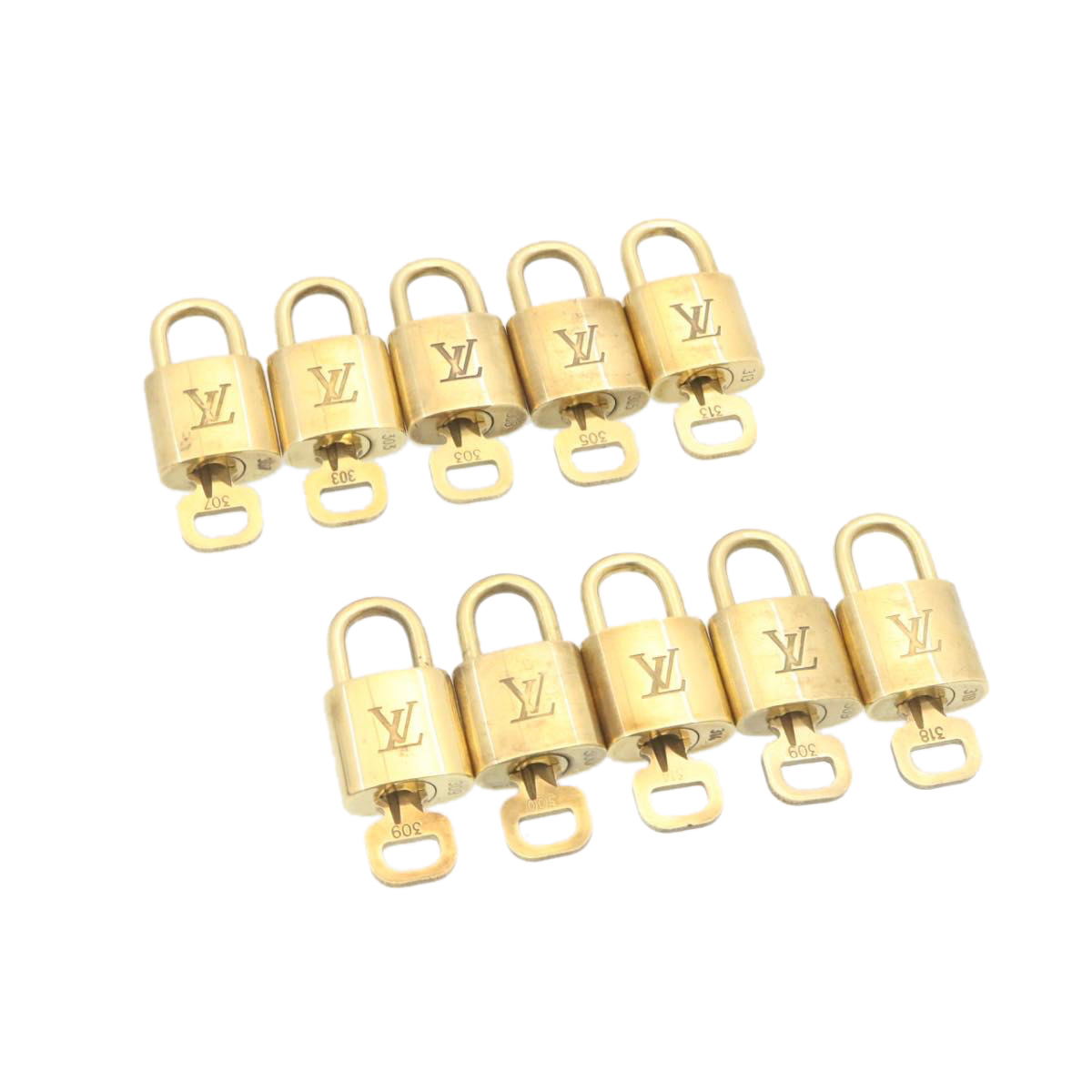 Louis Vuitton Padlock 10set Padlock Gold Tone Lv Auth Am1358g